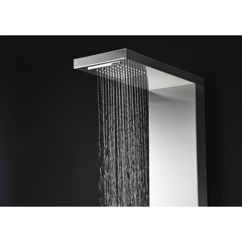 ANZZI Expanse 64 in. Full Body Shower Panel in Brushed Steel