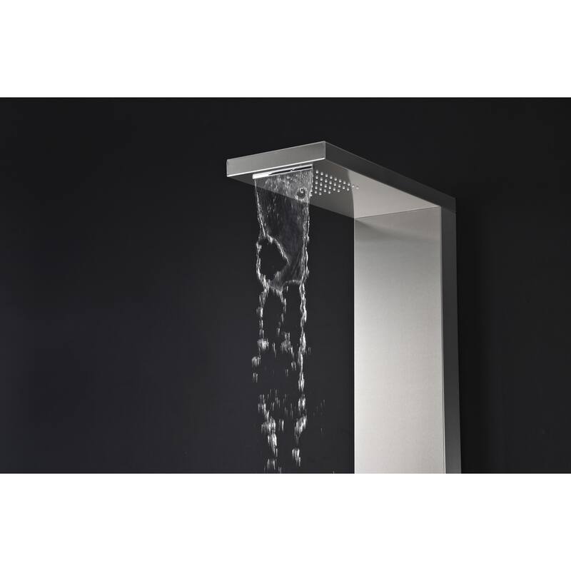 ANZZI Expanse 64 in. Full Body Shower Panel in Brushed Steel