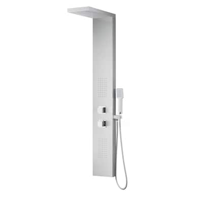 ANZZI Expanse 64 in. Full Body Shower Panel in Brushed Steel