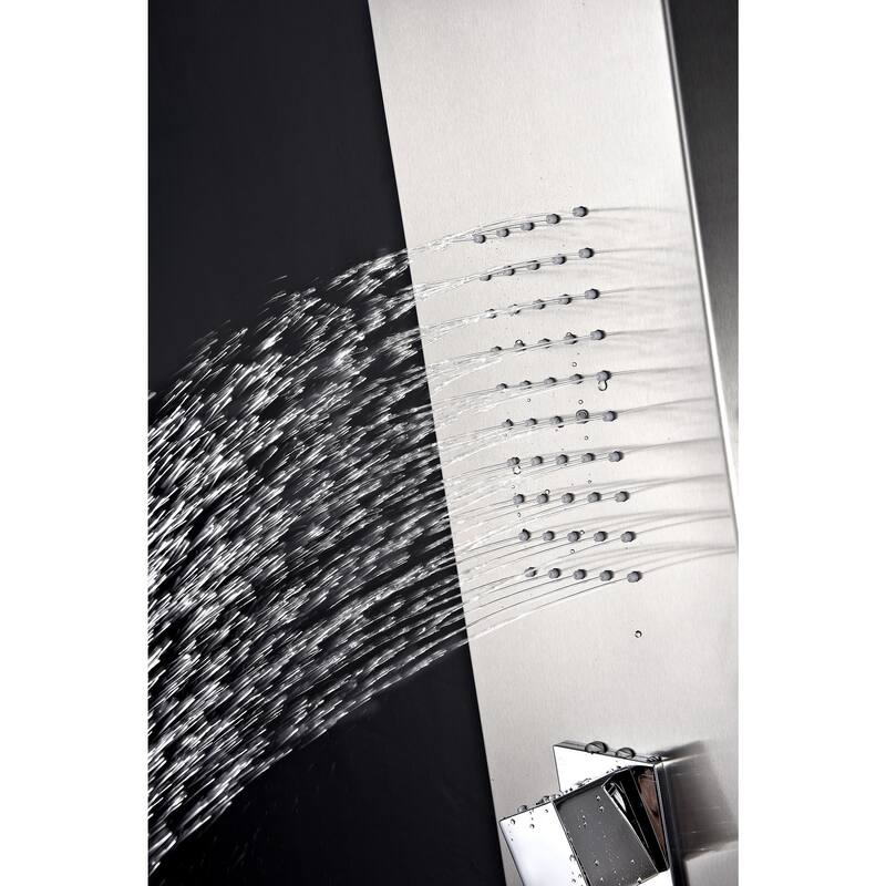 ANZZI Expanse 64 in. Full Body Shower Panel in Brushed Steel