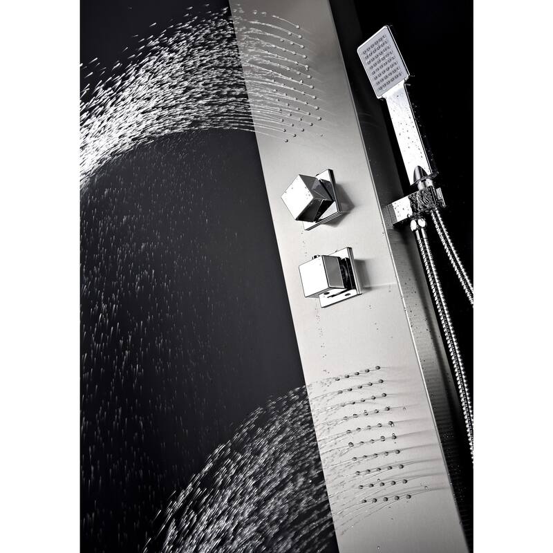 ANZZI Expanse 64 in. Full Body Shower Panel in Brushed Steel