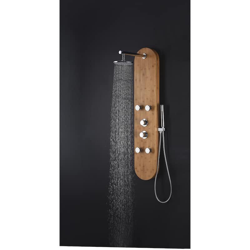 ANZZI Crane 52 in. Full Body Shower Panel with Heavy Rain Shower in Bamboo