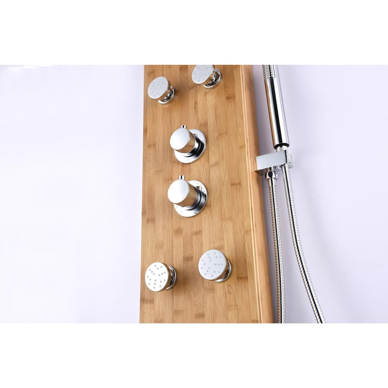 ANZZI Crane 52 in. Full Body Shower Panel with Heavy Rain Shower in Bamboo