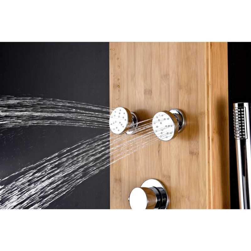 ANZZI Crane 52 in. Full Body Shower Panel with Heavy Rain Shower in Bamboo