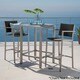 Cape Coral Outdoor Aluminum Bar Table with Glass Top (Table Only) by Christopher Knight Home - Thumbnail 6