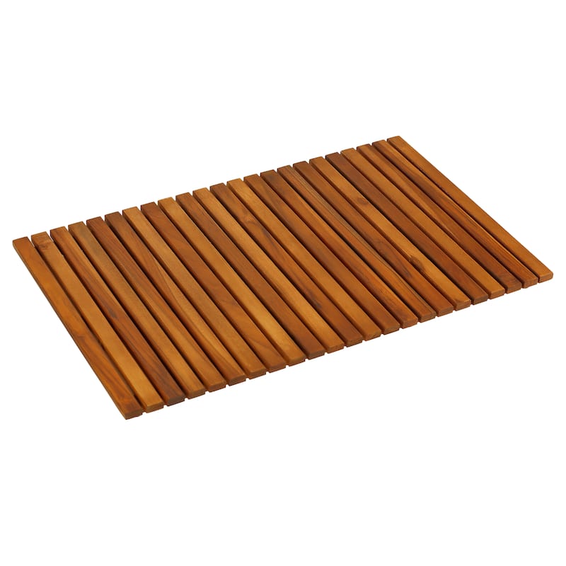 Bare Decor Nori Solid Teak Wood and Oiled Mat