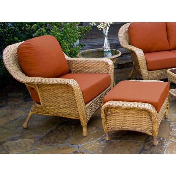 Lexington Light Brown Wicker Outdoor 6 Piece Patio Furniture Set With Cushions Overstock 14513199