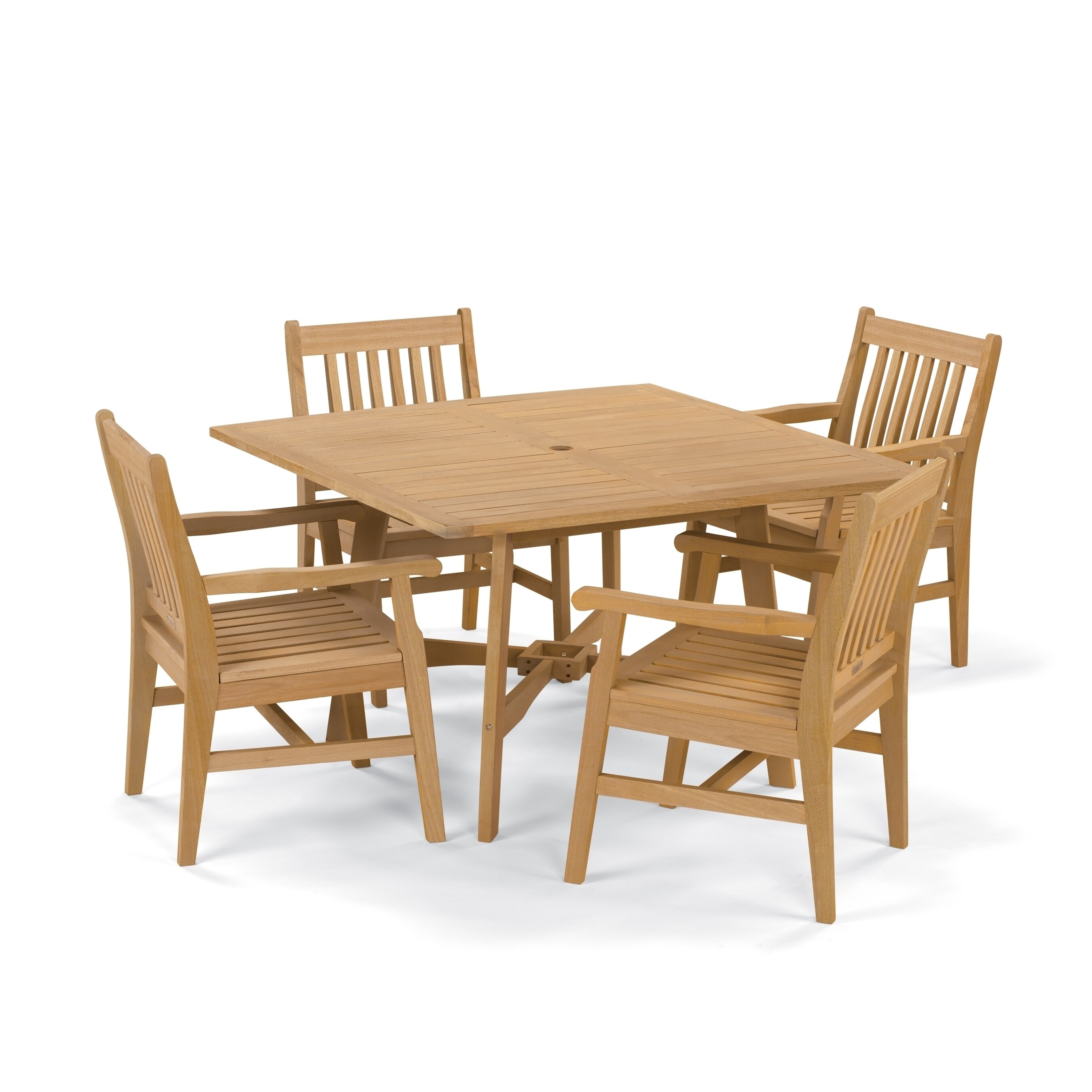 Shop Oxford Garden Wexford 5 Piece Dining Set With 48 Inch Natural Shorea Table Overstock 14513473