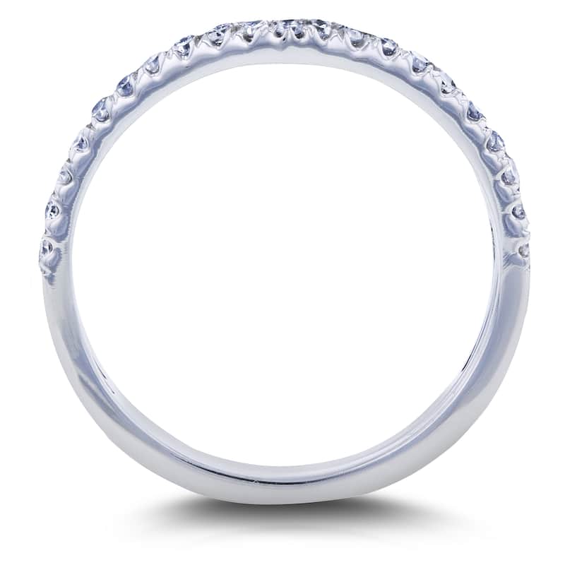 Annello by Kobelli 14k White Gold 1/6ct TDW Diamond Chevron V-shaped Wedding Band