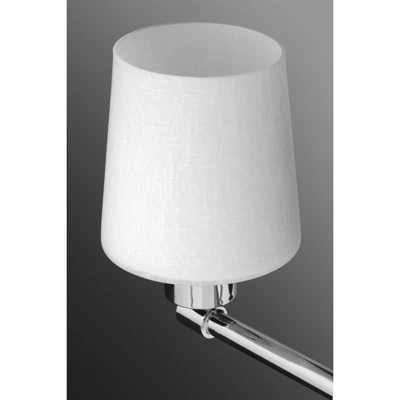 Glance Collection 4-Light Polished Chrome Etched White Linen Glass Farmhouse Bath Vanity Light