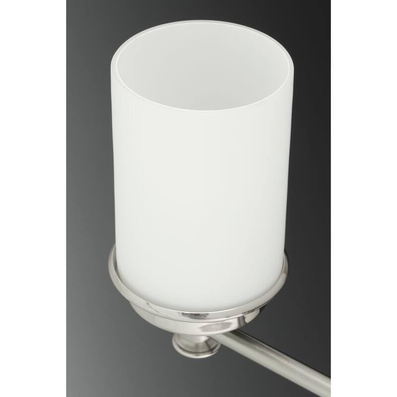 Glide Collection 4-Light Brushed Nickel Etched Opal Glass Coastal Bath Vanity Light