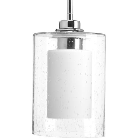 Progress Lighting Double Glass Steel One-light Mini-pendant