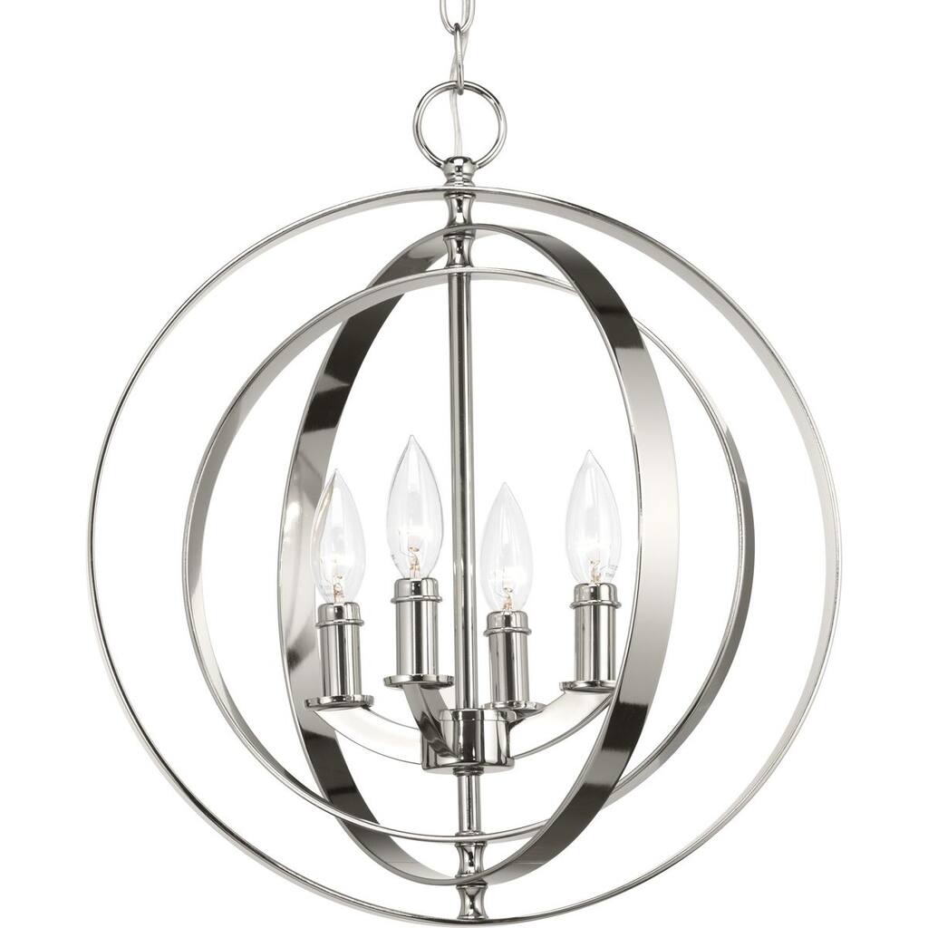 Progress Lighting 'Equinox' Polished Nickel Finish Steel Four-light Sphere Pendant