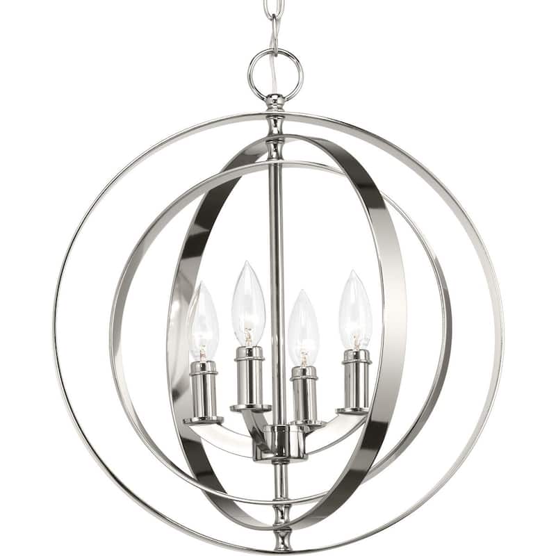 Progress Lighting 'Equinox' Polished Nickel Finish Steel Four-light Sphere Pendant