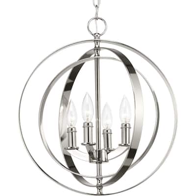 Progress Lighting 'Equinox' Polished Nickel Finish Steel Four-light Sphere Pendant