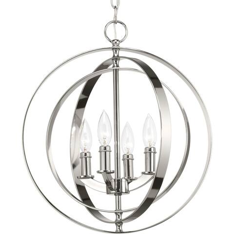 Progress Lighting 'Equinox' Polished Nickel Finish Steel Four-light Sphere Pendant