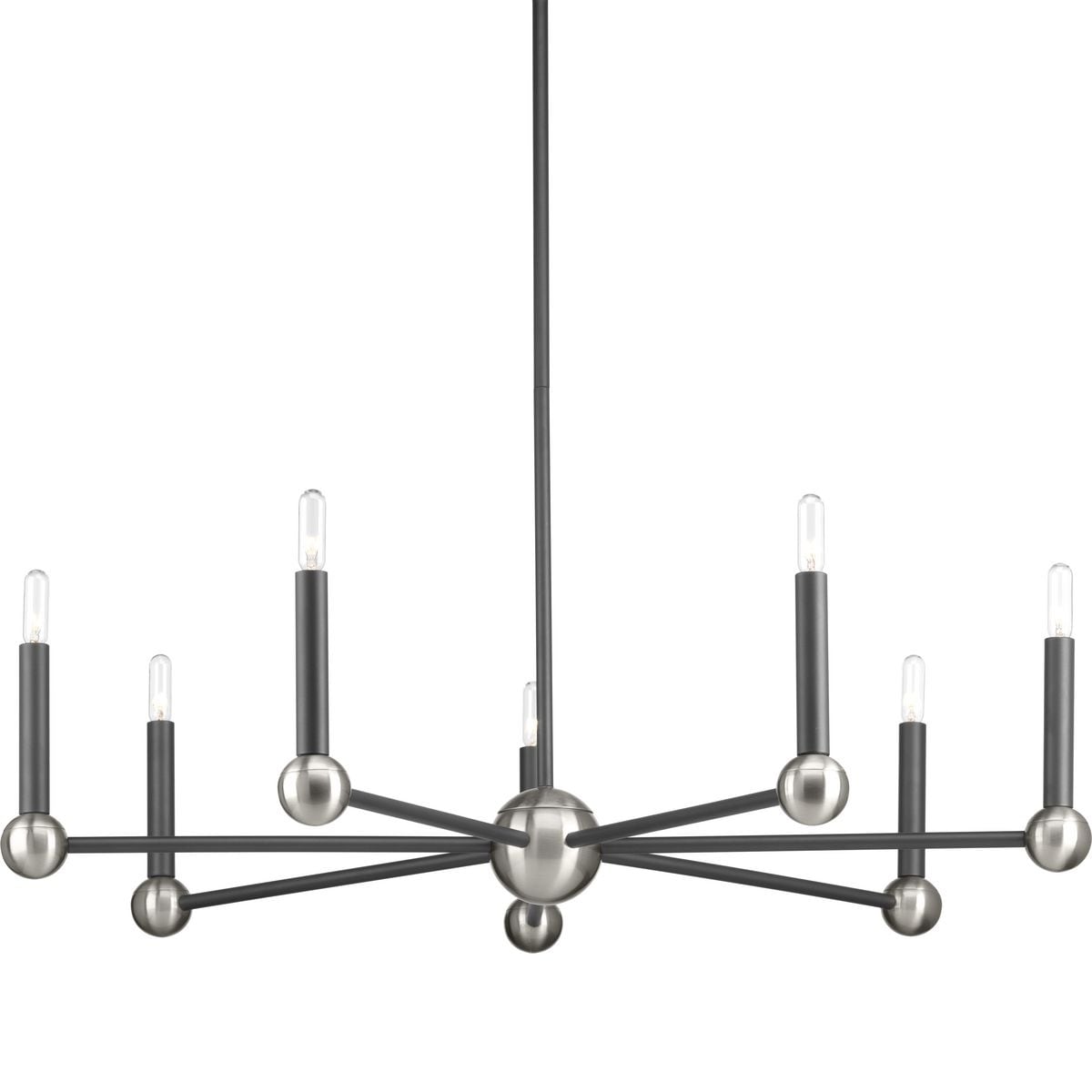 Foton Seven-light Grey Steel Chandelier - N/A (Graphite) - Chandeliers For Bedrooms by Overstock.com