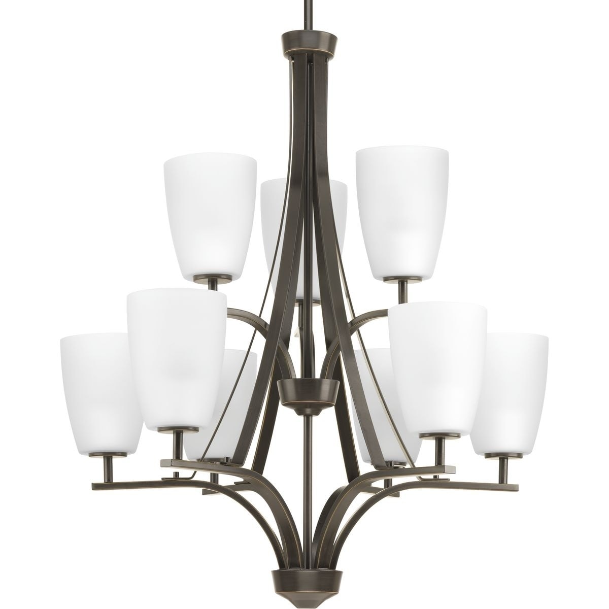 Progress Lighting 'Leap' Antique Bronze Finish Steel Nine-light Two-tier Chandelier - N/A (Black) - Chandeliers For Bedrooms by Overstock.com