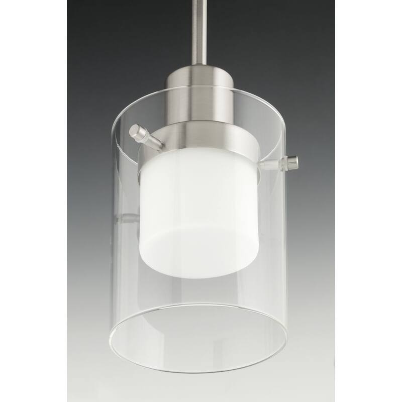 Progress Lighting Moderna Steel Clear Glass One-light LED Mini Pendant