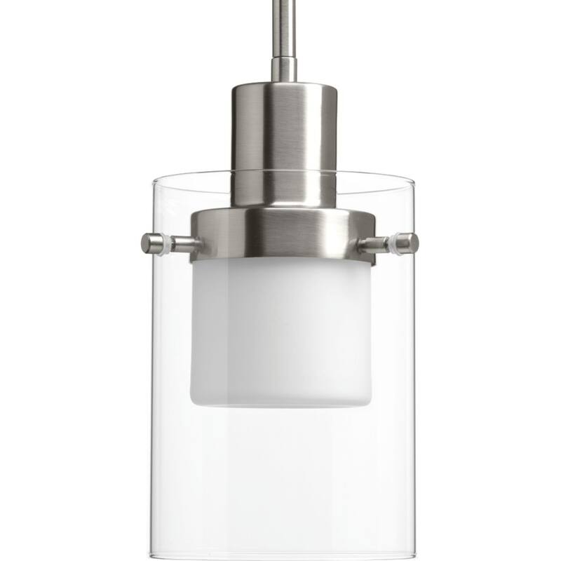 Progress Lighting Moderna Steel Clear Glass One-light LED Mini Pendant