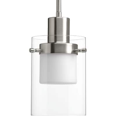 Progress Lighting Moderna Steel Clear Glass One-light LED Mini Pendant