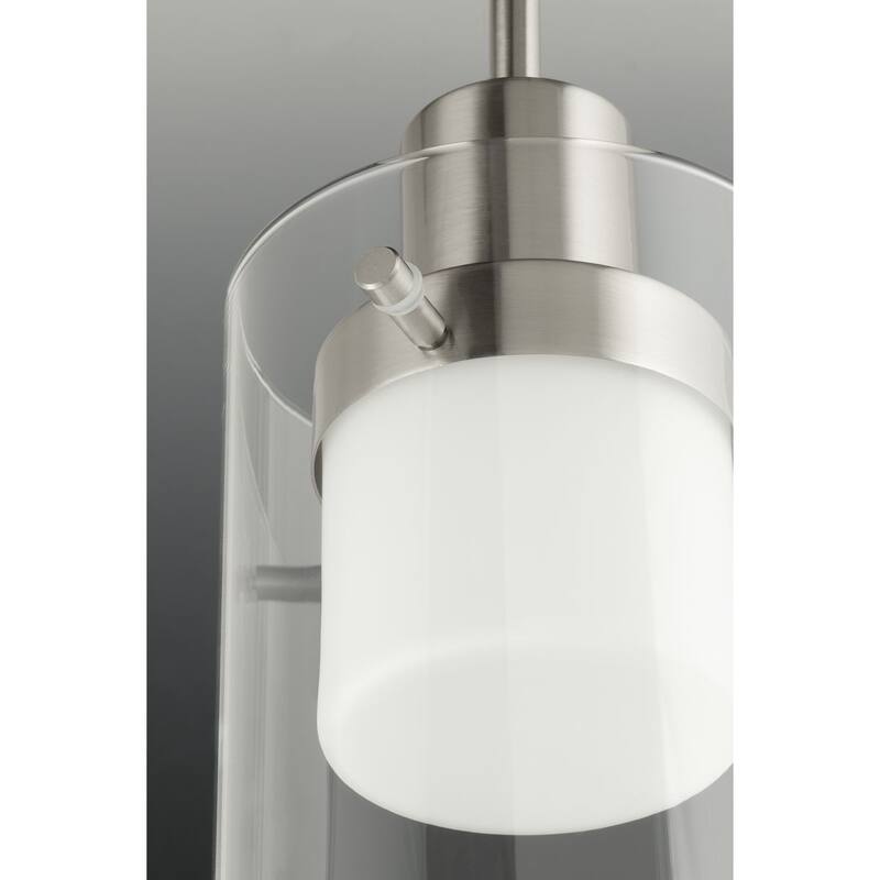 Progress Lighting Moderna Steel Clear Glass One-light LED Mini Pendant