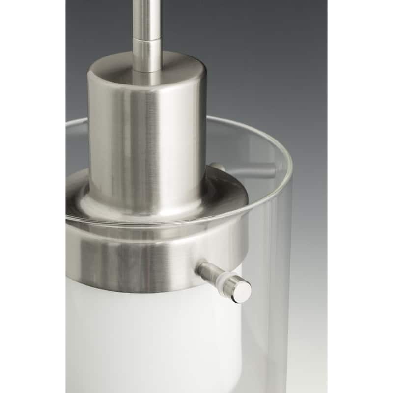 Progress Lighting Moderna Steel Clear Glass One-light LED Mini Pendant