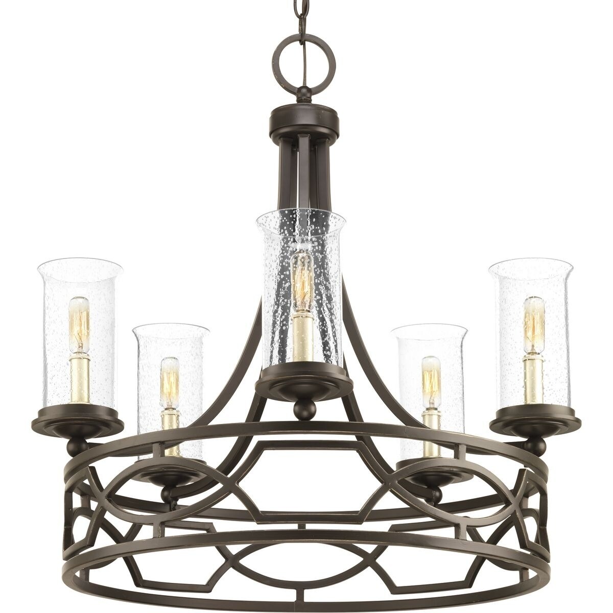 Soiree Bronze-colored Steel Five-light Chandelier - N/A (Antique Bronze) - Chandeliers For Bedrooms by Overstock.com