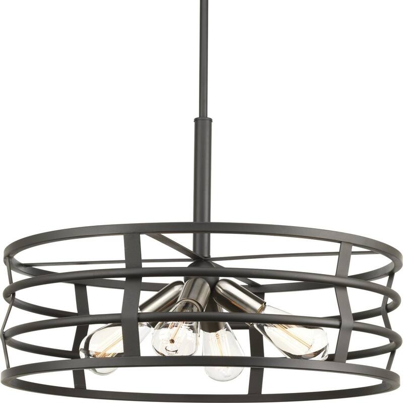 Progress Lighting Remix Grey Steel 4-light Pendant