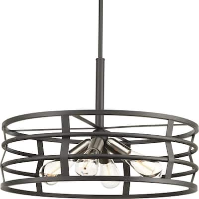 Progress Lighting Remix Grey Steel 4-light Pendant