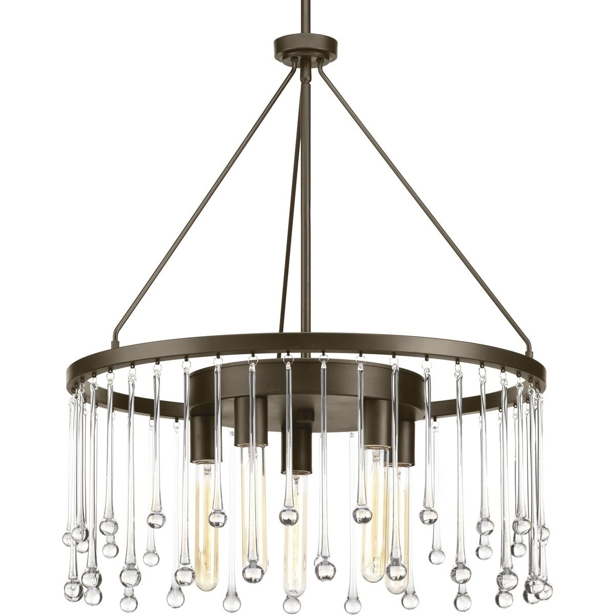 Sway Antique Bronze Steel Five-light Chandelier - N/A (Graphite) - Chandeliers For Bedrooms by Overstock.com