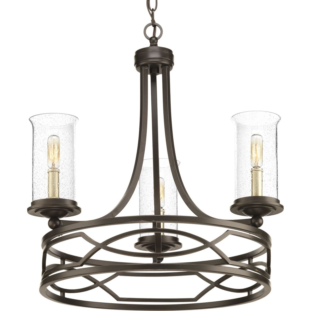 Progress Lighting Soiree Champagne-finish Iron-frame 3-light Chandelier - N/A (Graphite) - Chandeliers For Bedrooms by Overstock.com