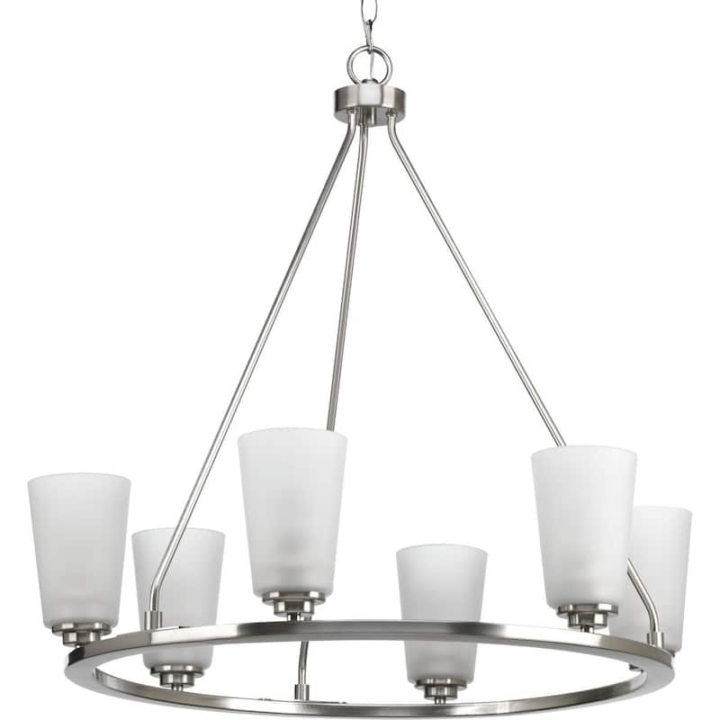 Debut Collection 6-Light Brushed Nickel Farmhouse Chandelier Light - N/A