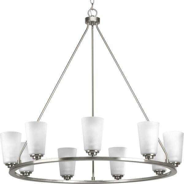 Progress Lighting Debut 9-Light Brushed Nickel Farmhouse Chandelier
