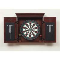 Athos Brown Wooden Dart Board Cabinet Set