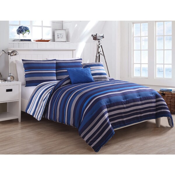 VCNY Home Justin Stripe 5-piece Comforter Set