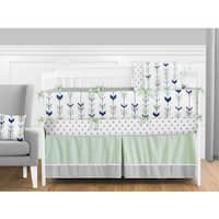 Sweet Jojo Designs Grey and Mint Mod Arrow Collection 9-piece Crib Bedding Set