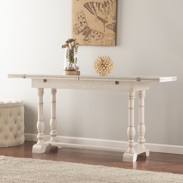 Farmhouse console discount table with stools