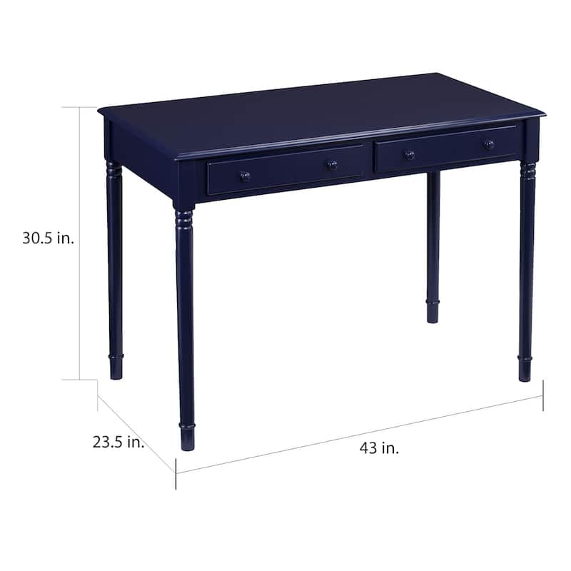 SEI Furniture Jennifer Farmhouse 2-Drawer Writing Desk - Navy