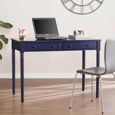 SEI Furniture Jennifer Farmhouse 2-Drawer Writing Desk - Navy