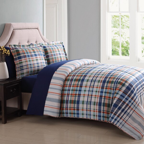 London Fog Cornwall Plaid 7 Piece Bed In a Bag