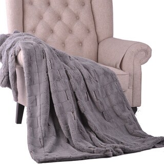 BOON Super Soft Kasaya Jacquard FauxFur Throw w/ Gift Packaging