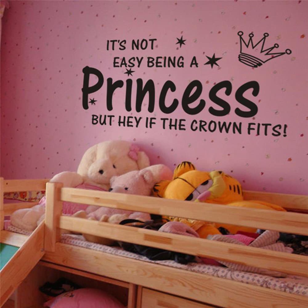 Décal Mural Princesse - 46" Ce N'est Pas Facile D'être Une Princesse - Sticker Déco Chambre Fille Conte De Fées
