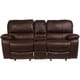 preview thumbnail 9 of 18, Porter Ramsey Brown Embossed Microfiber Dual Reclining Loveseat with Center Console - 40"H x 38"D x 81"W