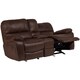 preview thumbnail 3 of 18, Porter Ramsey Brown Embossed Microfiber Dual Reclining Loveseat with Center Console - 40"H x 38"D x 81"W
