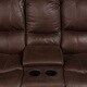 preview thumbnail 18 of 18, Porter Ramsey Brown Embossed Microfiber Dual Reclining Loveseat with Center Console - 40"H x 38"D x 81"W