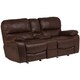 preview thumbnail 1 of 18, Porter Ramsey Brown Embossed Microfiber Dual Reclining Loveseat with Center Console - 40"H x 38"D x 81"W