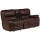 preview thumbnail 4 of 18, Porter Ramsey Brown Embossed Microfiber Dual Reclining Loveseat with Center Console - 40"H x 38"D x 81"W