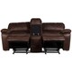 preview thumbnail 8 of 18, Porter Ramsey Brown Embossed Microfiber Dual Reclining Loveseat with Center Console - 40"H x 38"D x 81"W