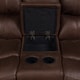 preview thumbnail 20 of 18, Porter Ramsey Brown Embossed Microfiber Dual Reclining Loveseat with Center Console - 40"H x 38"D x 81"W